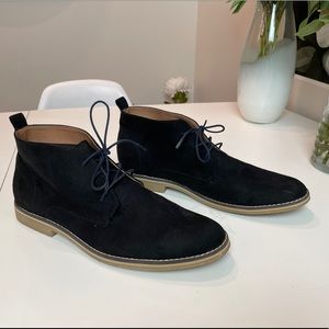 Men’s Boots Black Faux-Suede